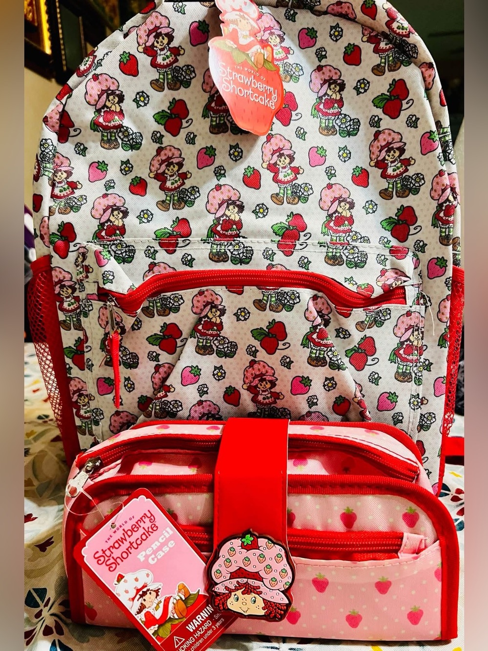 Strawberry Shortcake Backpack and Pencil Case Set. NEW